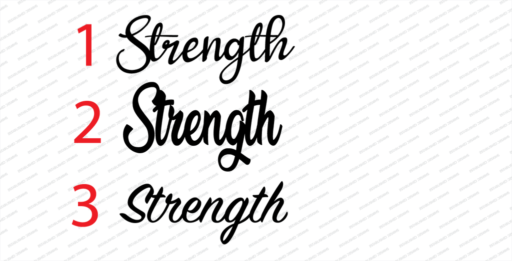 Cursive Strength Word